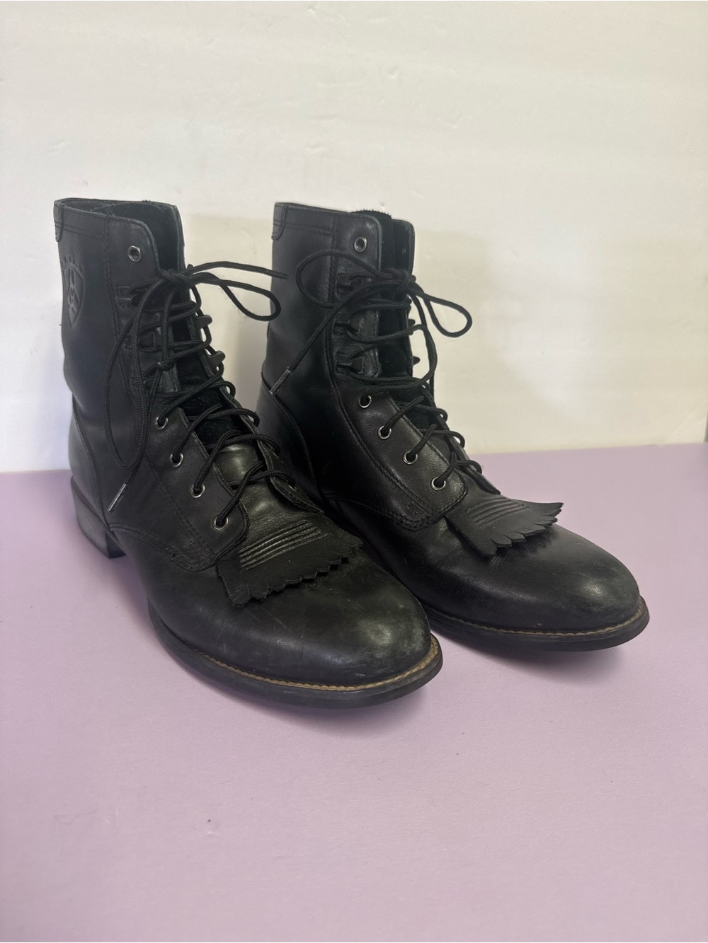 Ariat Heritage Black Leather Lacer II boots 7.5